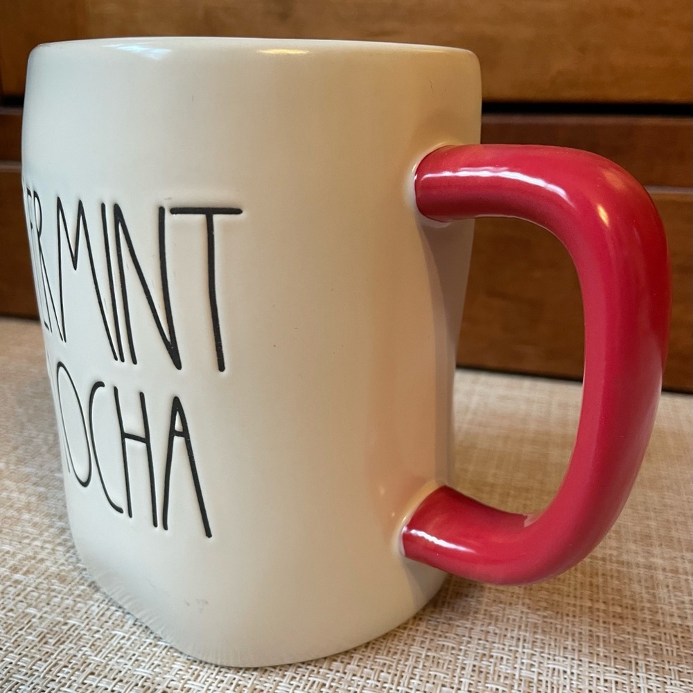 Rae Dunn Peppermint Mocha Mug - Cream and Red - Picture 5 of 5